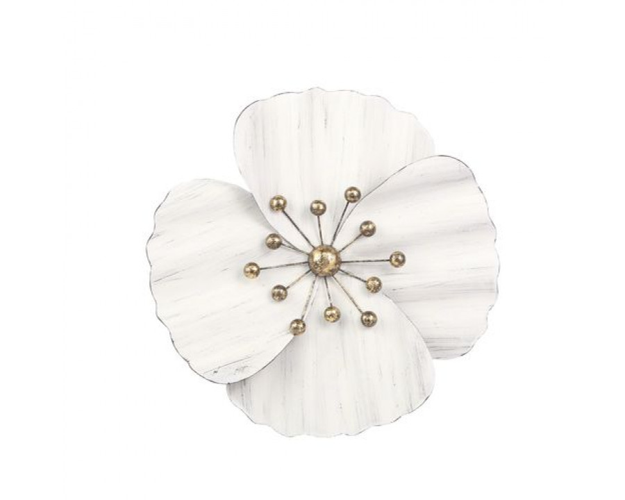 Sagebrook Metal Wall Flower - White