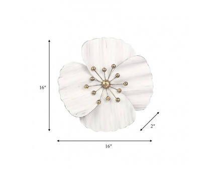 Sagebrook Metal Wall Flower - White