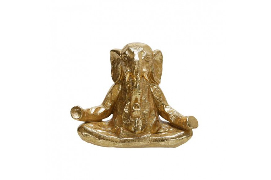 Sagebrook™ 8" Polyresin Meditating Elephant - Gold