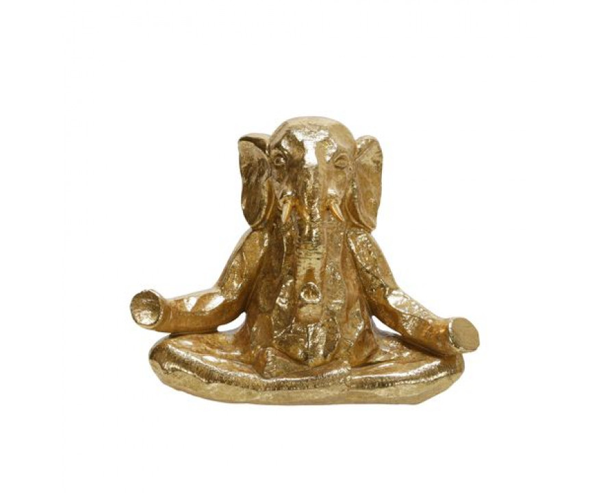 Sagebrook 8" Polyresin Meditating Elephant - Gold