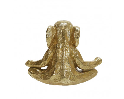 Sagebrook™ 8" Polyresin Meditating Elephant - Gold