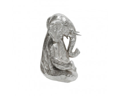 Sagebrook™ 8" Polyresin Meditating Elephant - Silver