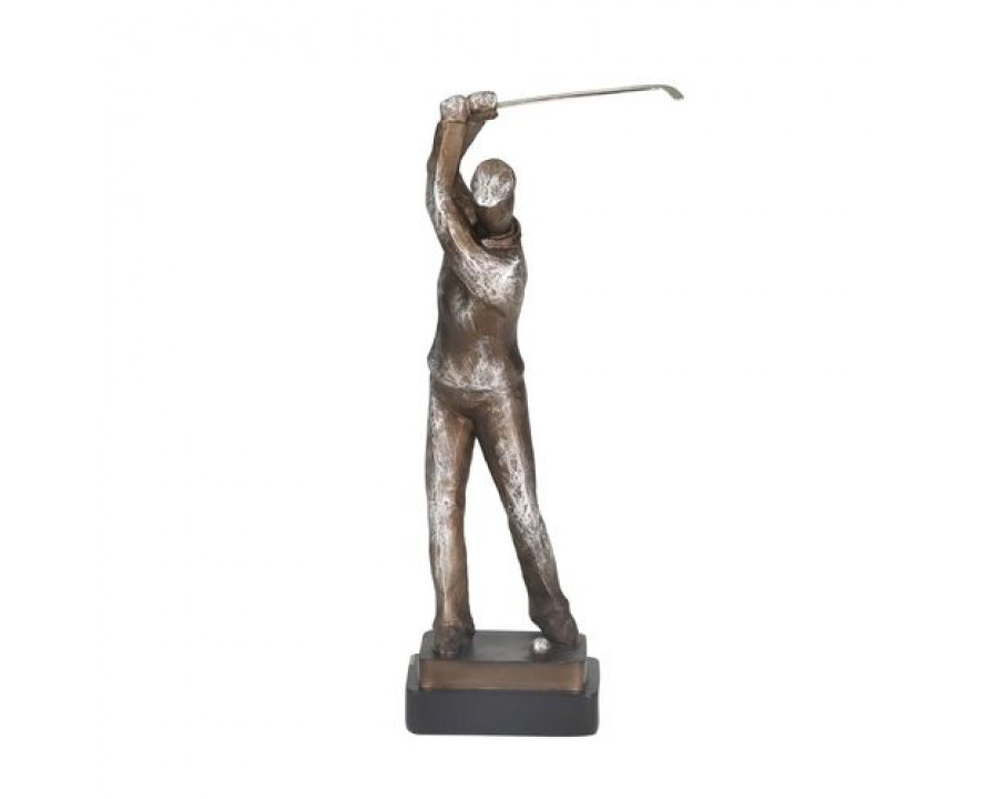 Sagebrook - 14" Resin Golf Figurine in Silver