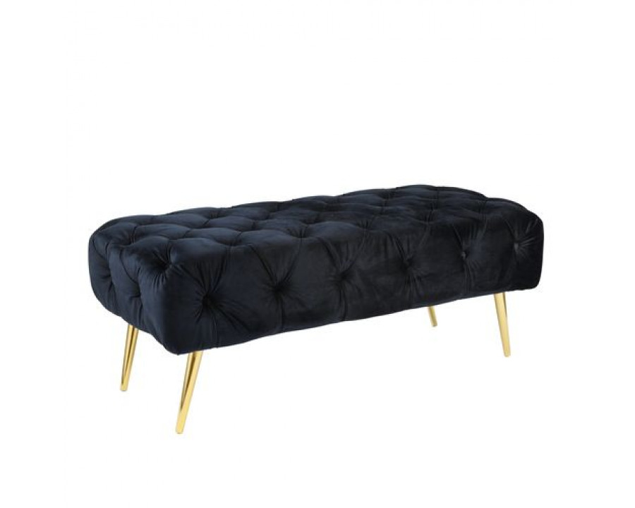 Sagebrook Black Tufted Bench