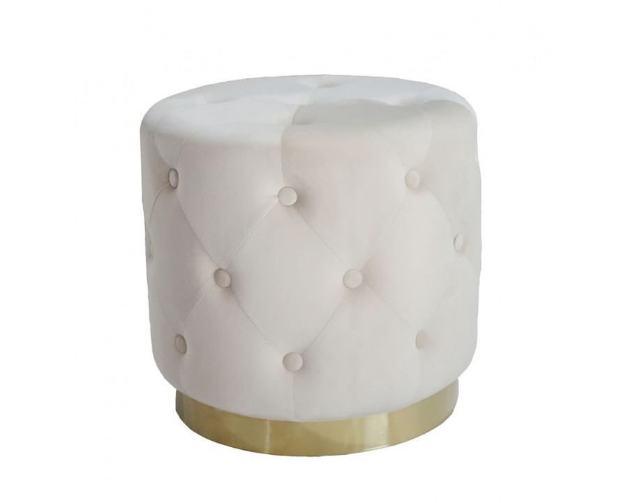 Sagebrook - Cream Tufted Ottoman