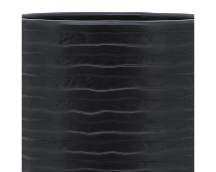 Sagebrook 8" Textured Planter With Stand - Black