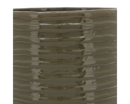 Sagebrook™ 11" Ceramic Textured Planter With Stand - Olive