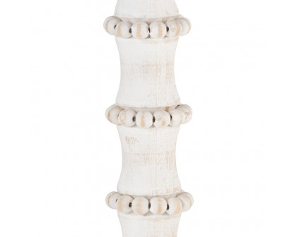 Sagebrook 14" Wood Antique Style Candle Holder - White