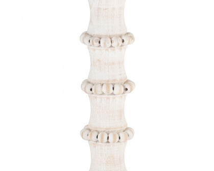 Sagebrook 13" Wood Antique Style Candle Holder - White