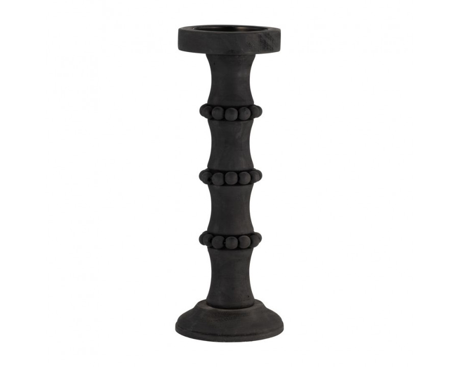 Sagebrook 14" Wood Antique Style Candle Holder - Black