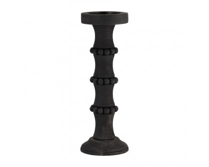 Sagebrook 14" Wood Antique Style Candle Holder - Black