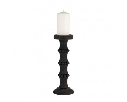 Sagebrook 14" Wood Antique Style Candle Holder - Black