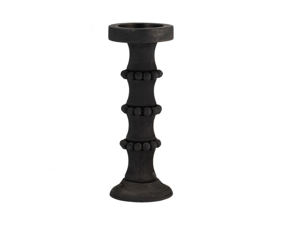 Sagebrook 13" Wood Antique Style Candle Holder - Black