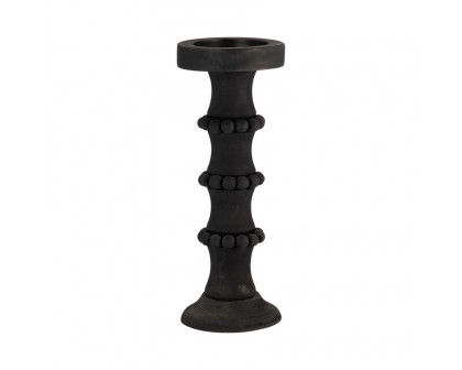 Sagebrook 13" Wood Antique Style Candle Holder - Black