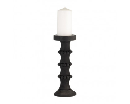 Sagebrook 13" Wood Antique Style Candle Holder - Black