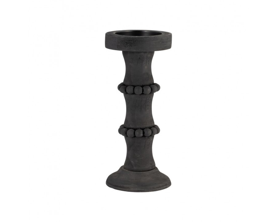 Sagebrook 11" Wood Antique Style Candle Holder - Black