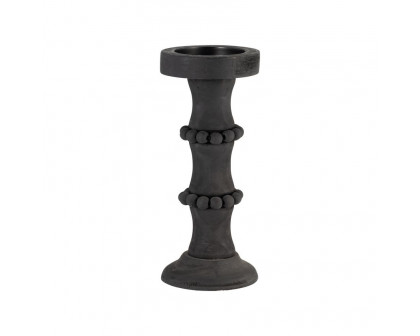 Sagebrook 11" Wood Antique Style Candle Holder - Black