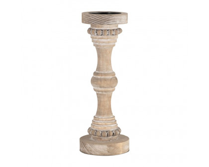 Sagebrook 14" Wooden Antique Style Candle Holder