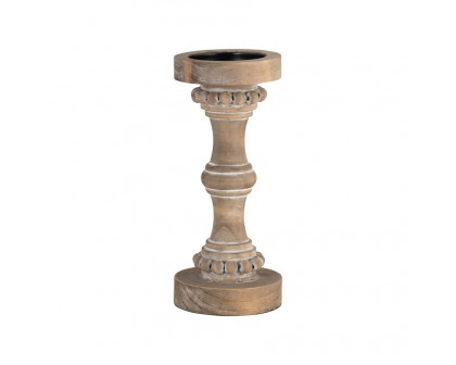 Sagebrook 14" Wooden Antique Style Candle Holder