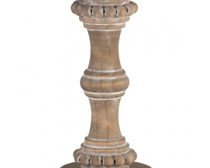 Sagebrook 11" Wood Banded Bead Candle Holder - Antique White