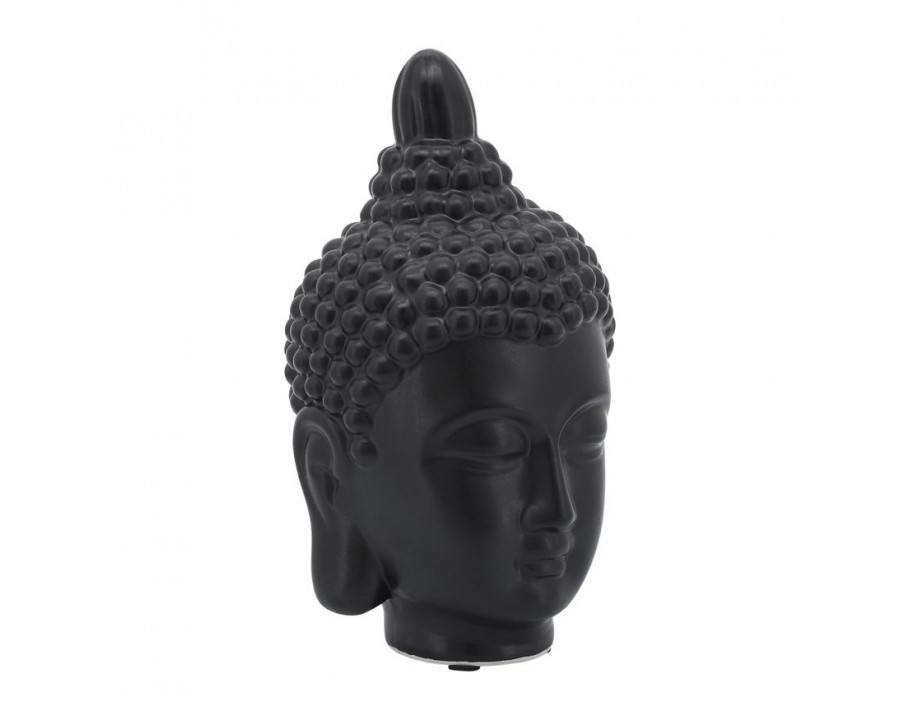 Sagebrook 10" Ceramic Buddha Head - Black