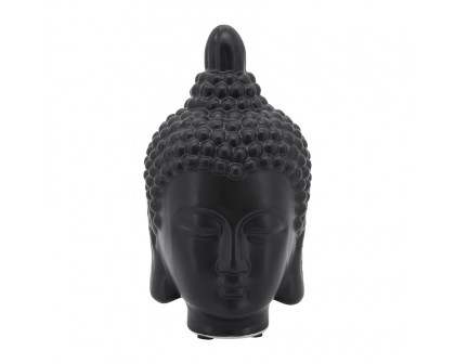 Sagebrook 10" Ceramic Buddha Head - Black