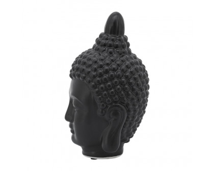 Sagebrook 10" Ceramic Buddha Head - Black