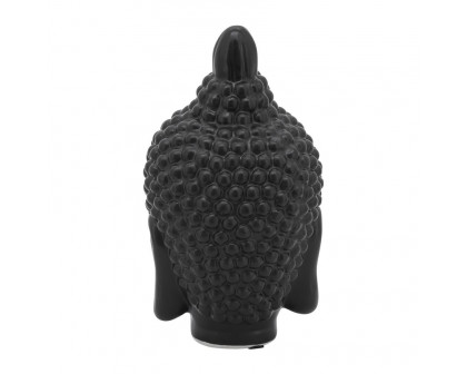 Sagebrook 10" Ceramic Buddha Head - Black