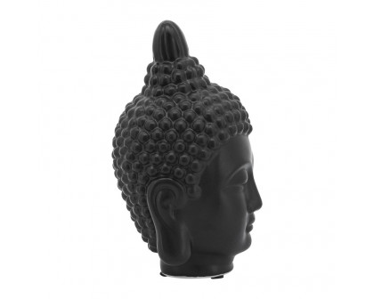 Sagebrook 10" Ceramic Buddha Head - Black