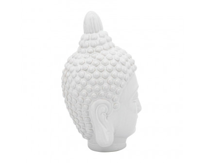 Sagebrook 10" Ceramic Buddha Head - White