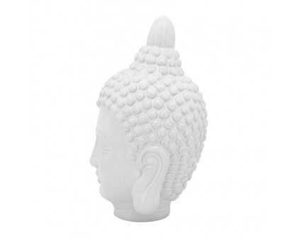 Sagebrook 10" Ceramic Buddha Head - White