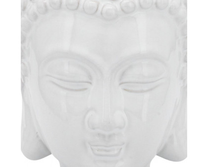 Sagebrook 10" Ceramic Buddha Head - White