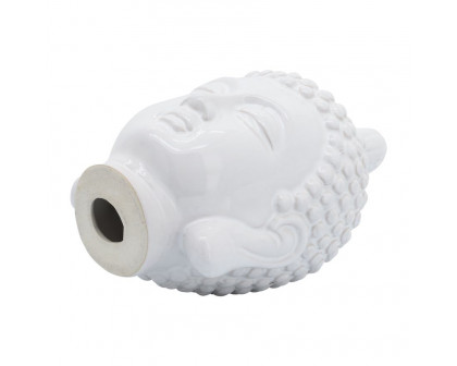 Sagebrook 10" Ceramic Buddha Head - White