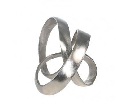 Sagebrook 7" Aluminum Knot Sculpture - Silver Matte