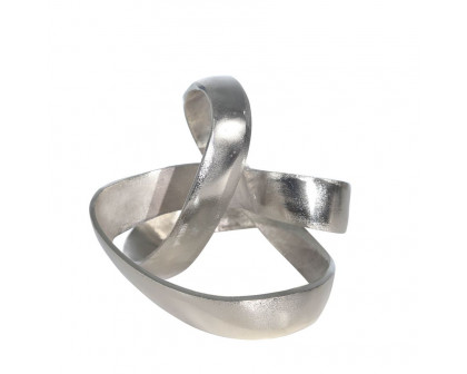 Sagebrook 7" Aluminum Knot Sculpture - Silver Matte