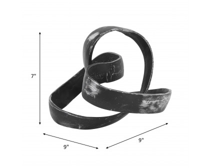 Sagebrook 7" Aluminum Knot Sculpture - Black