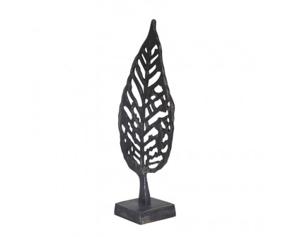 Sagebrook™ 18" Aluminum Leaf On Stand - Black Antique