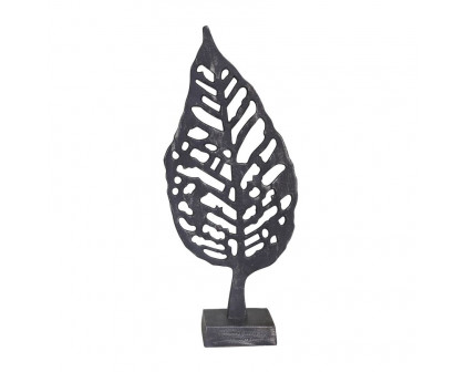 Sagebrook™ 18" Aluminum Leaf On Stand - Black Antique