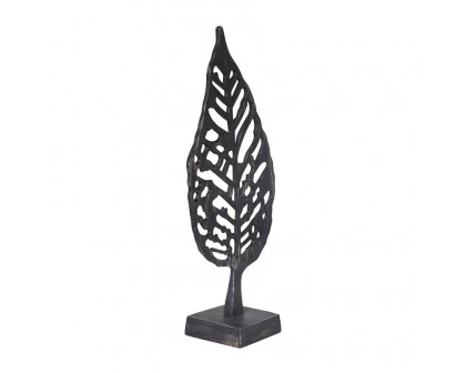 Sagebrook™ 18" Aluminum Leaf On Stand - Black Antique