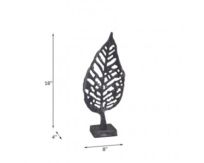 Sagebrook™ 18" Aluminum Leaf On Stand - Black Antique