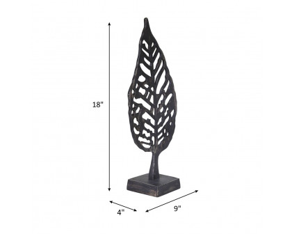 Sagebrook™ 18" Aluminum Leaf On Stand - Black Antique