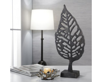 Sagebrook™ 18" Aluminum Leaf On Stand - Black Antique