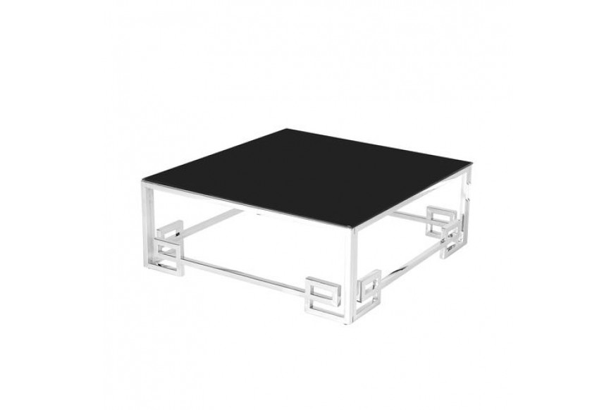 Sagebrook™ Stainless Steel Cocktail Table - Silver/Black Glass