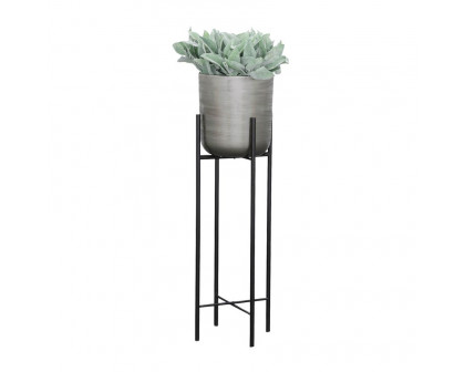 Sagebrook™ Metal Planters On Stand (Set Of 3) - Silver/Black