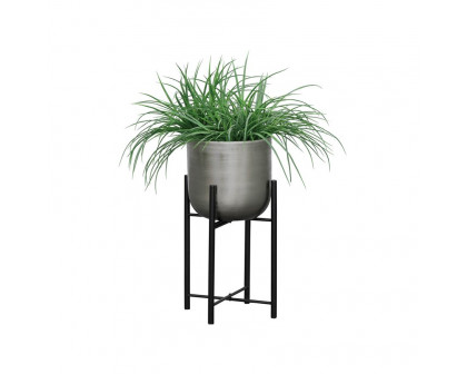 Sagebrook™ Metal Planters On Stand (Set Of 3) - Silver/Black