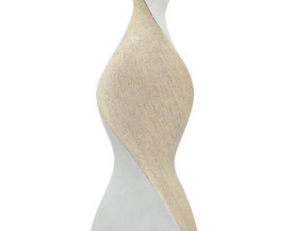 Sagebrook 24" Ceramic Twisted Vase - White/Gold