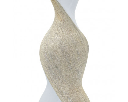 Sagebrook 16" Ceramic Twisted Vase - White/Gold