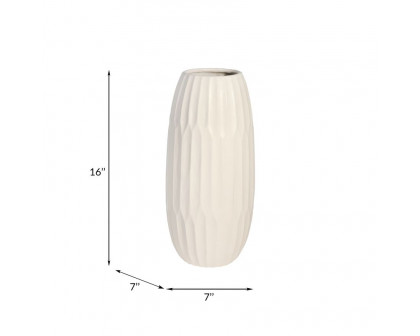 Sagebrook 16" Ceramic Vase - White