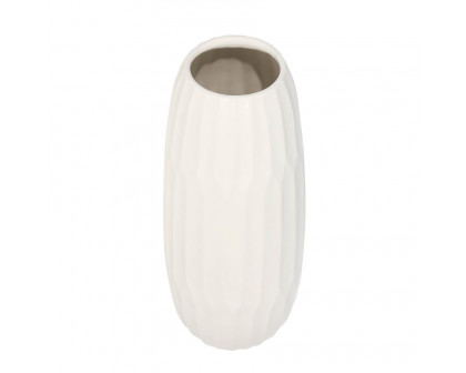 Sagebrook 14" Ceramic Vase - White