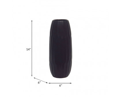 Sagebrook 14" Ceramic Vase - Black